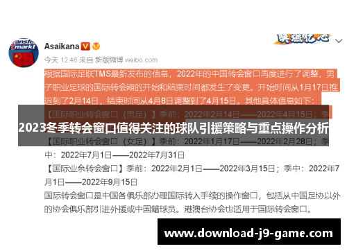 2023冬季转会窗口值得关注的球队引援策略与重点操作分析